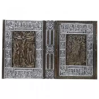Capa de Evangeliário Artesanal - Grega Ortodoxa - Cod. AF006 - Dimensões: 36x26x5,5cm