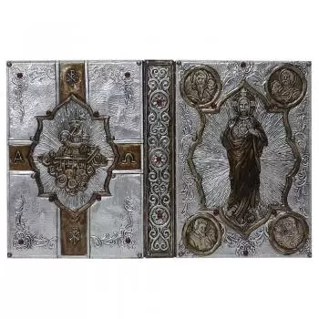 Capa de Evangeliário Artesanal - Ita - Sagrado Coração de Jesus - Cod. AF007 - Dimensões: 36x26x5,5cm