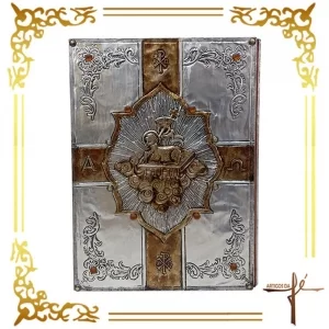Capa de Evangeliário Artesanal - Ita - Sagrado Coração de Jesus - Cod. AF007 - Dimensões: 36x26x5,5cm