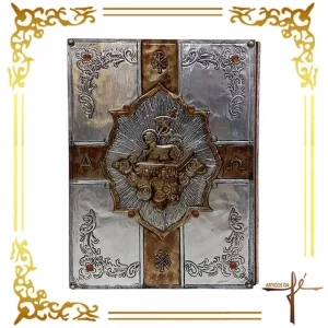 Capa de Evangeliário Artesanal - Ita - Sagrada Família - Silver - Cod. AF008 - Dimensões: 36x26x5,5cm