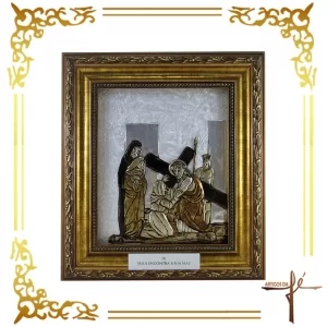 AF101 - Via Sacra em Latonagem 15 unidades - Dimensões por Peça: 38x43x4cm