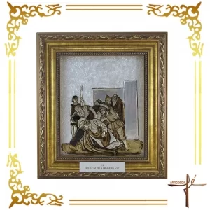 AF101 - Via Sacra em Latonagem 15 unidades - Dimensões por Peça: 38x43x4cm