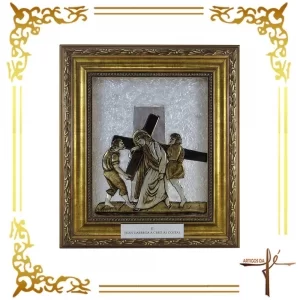 AF101 - Via Sacra em Latonagem 15 unidades - Dimensões por Peça: 38x43x4cm
