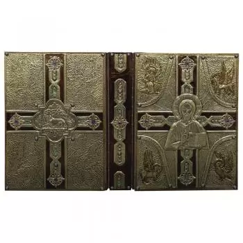 Capa de Evangeliário Artesanal - Sanctus Dominus - Ouro - Cod. AF018 - Edição Especial - Dimensões: 36X26X5,5cm