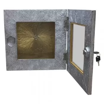 AF051 - Nicho de Parede Gloriam Silver - Com Porta - Dimensões: 36,5x36,5x18,5cm - Peça Sob Encomenda