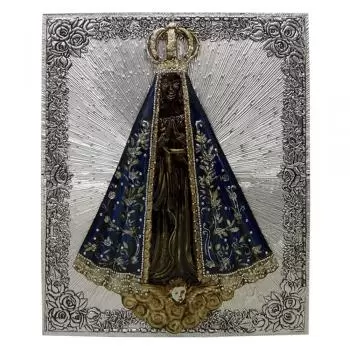 Nossa Senhora Aparecida Sobreposição - Dimensões: 70x60x5cm - Peça sob Encomenda