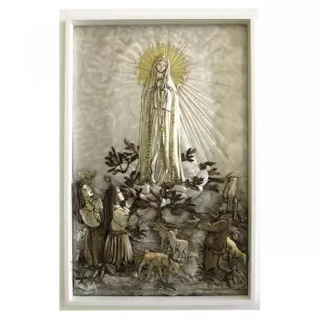 Nossa Senhora de Fátima - Dimensões: 86x66x5cm - Peça Sob Encomenda